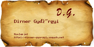 Dirner Györgyi névjegykártya